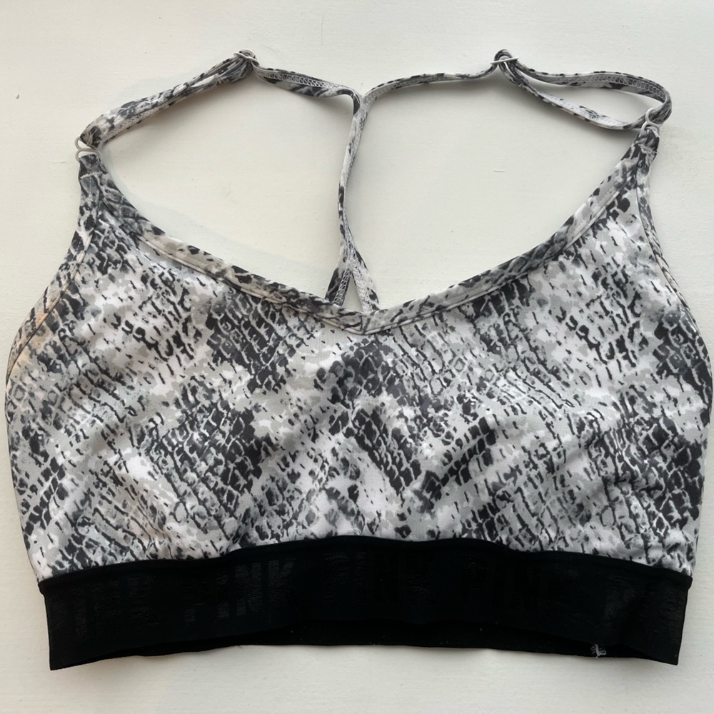 Victoria’s Secret pink snake print sports bra